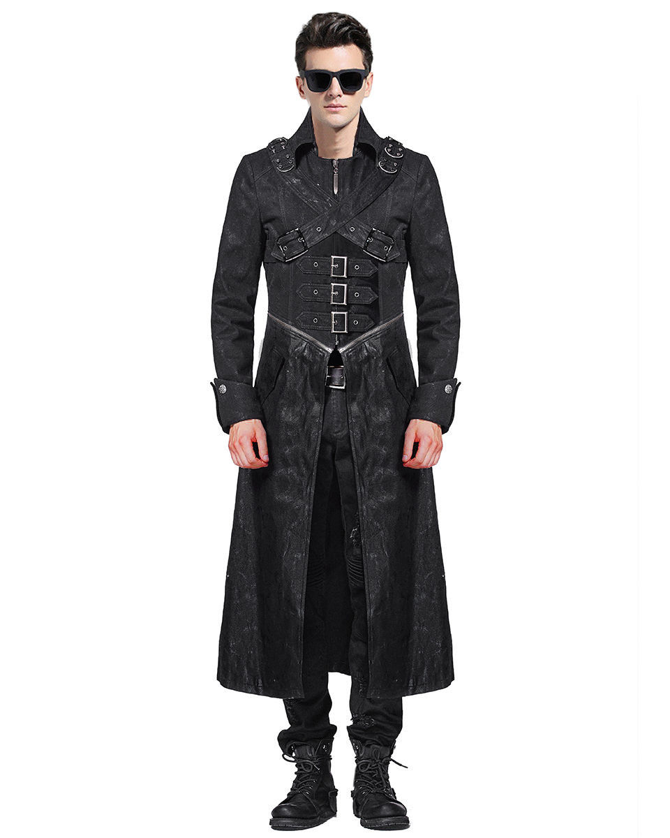 NEW STYLE STEAMPUNK BLACK LEATHER GOTHIC TRENCH COAT | black trench ...