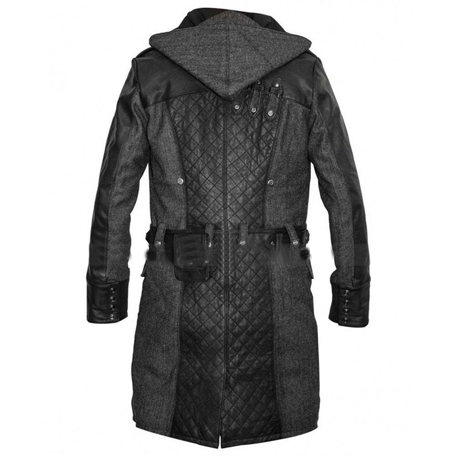 Assassins Creed Mens Black Syndicate Jacob Frye Long Trench Wool Coat